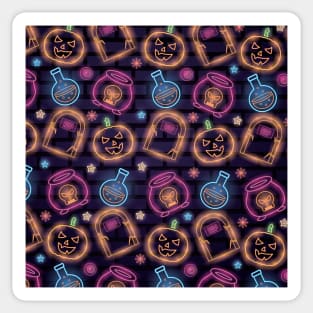 Brightly Colored Skulls Halloween pattern Sticker